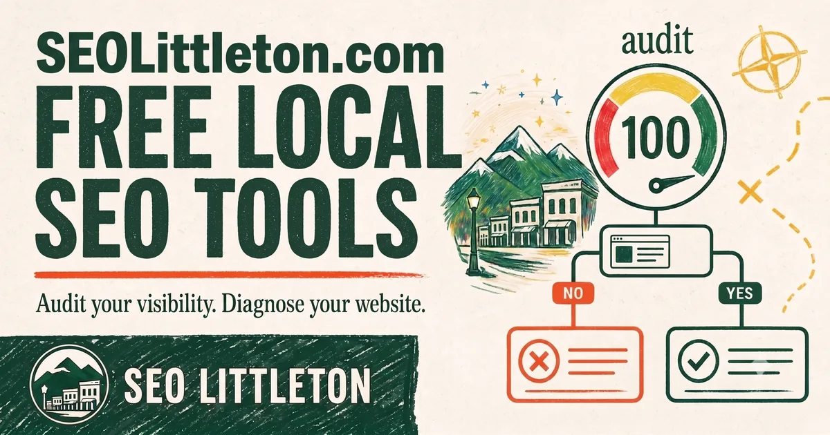 Free Local SEO Tools from SEO Littleton, including a 100-point audit and website decision tree