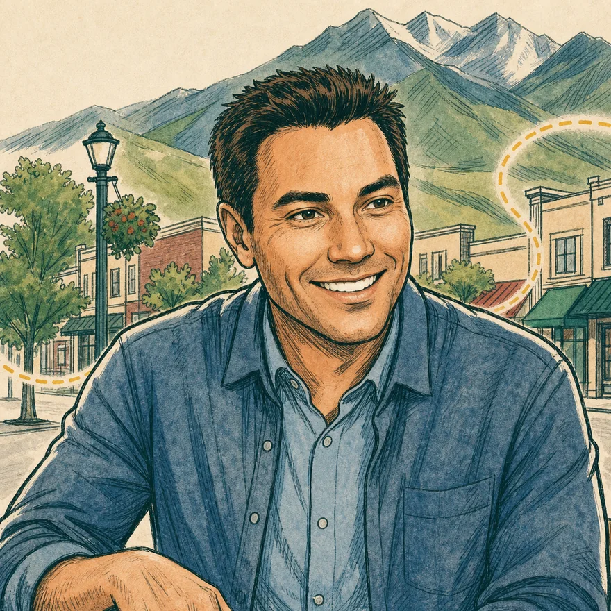 Illustrated portrait of Zach Bailey, founder of SEO Littleton